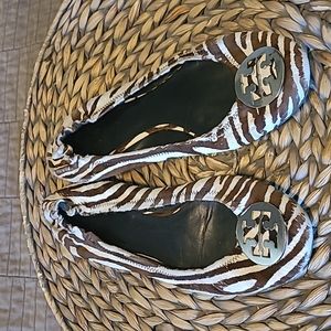 Tory Burch Zebra flats 10 10.5
